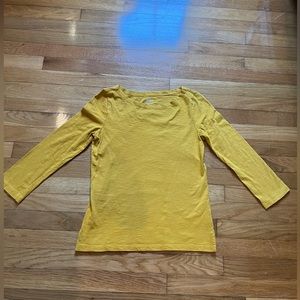 J. Crew golden yellow 3/4 sleeve boatneck tshirt top